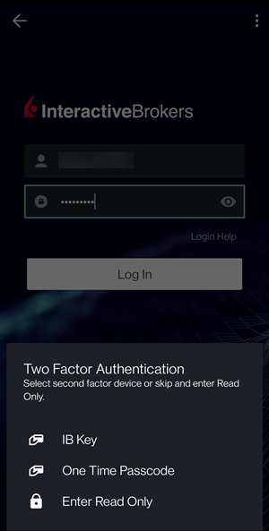 The select two factor authentication page on Android phone. 